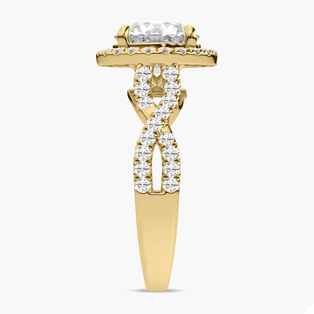 The Celestial Crossover Halo Engagement Ring
