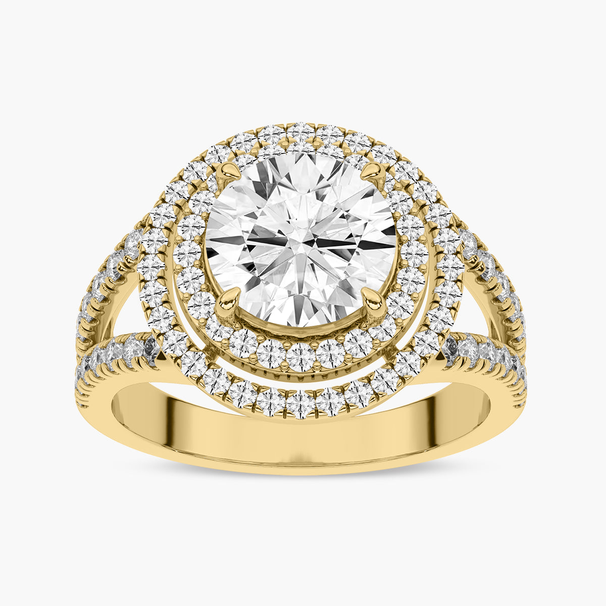 Side Accent Diamond Engagement Ring