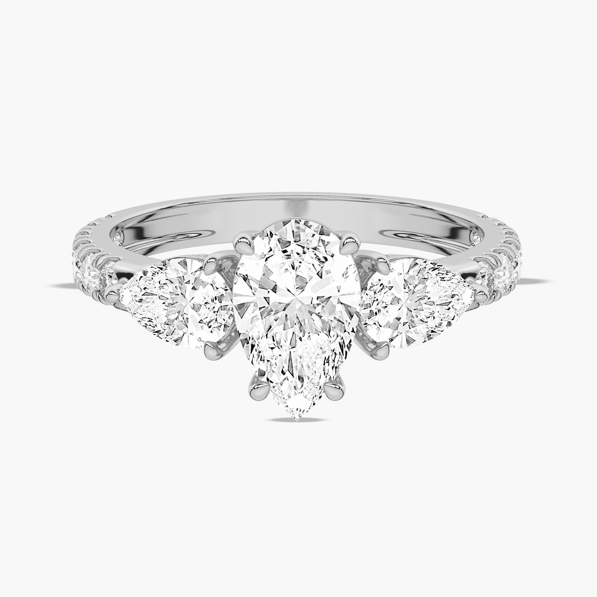 V-Prong Pave Engagement Ring