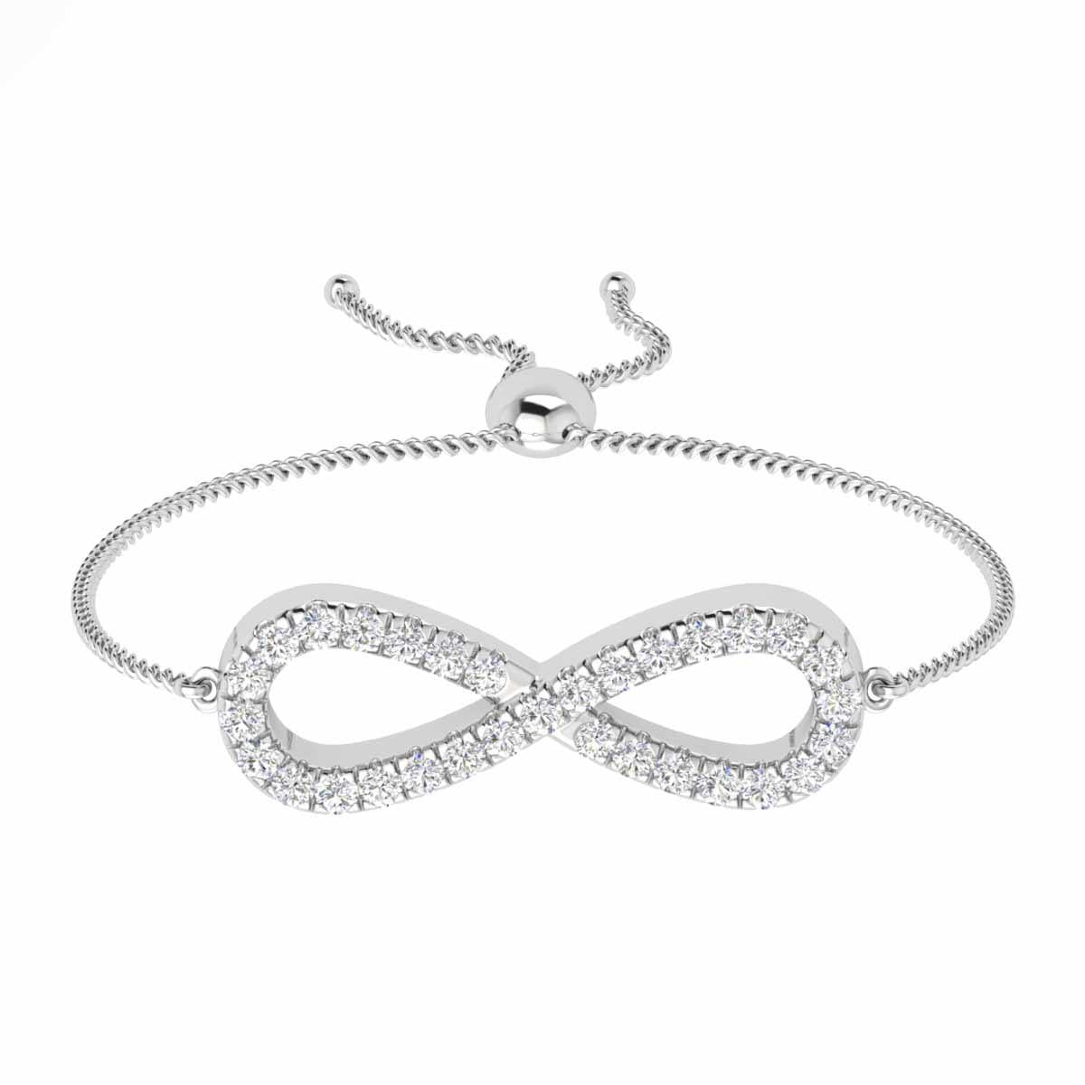 Modish Infinity Style Brilliant Round Cut Diamond Bolo Bracelet