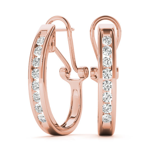 Lab Diamond J-Hoop Earrings