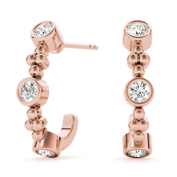 Lab Diamond J-Hoop Earrings
