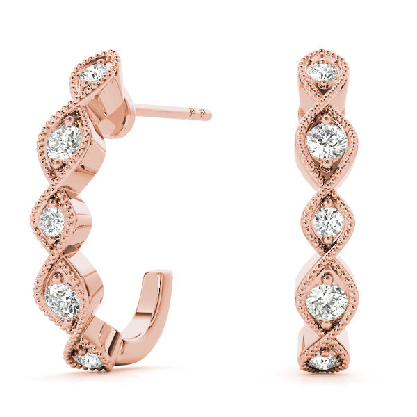 Lab Diamond J-Hoop Earrings