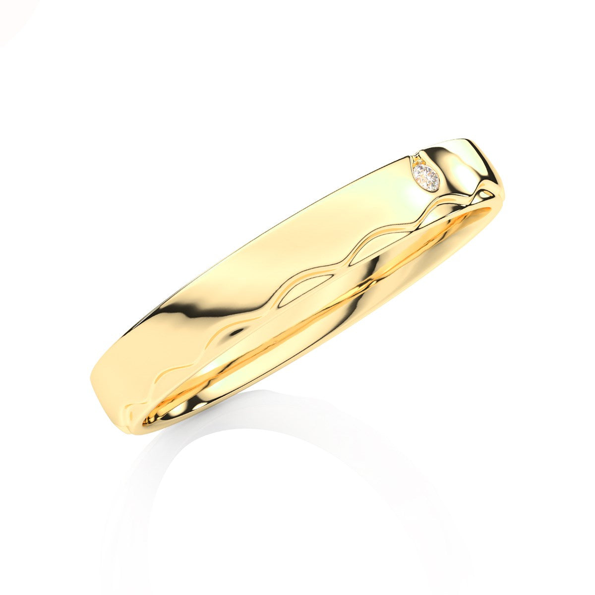 Unique Solitaire Round Diamond Mens Band
