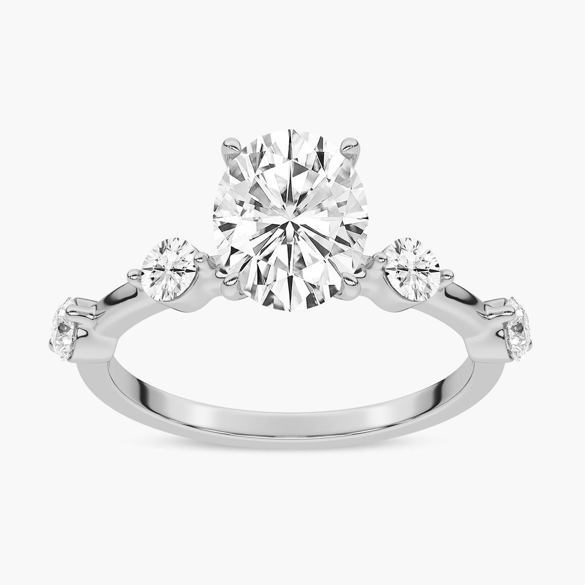 Side Accents Diamond Engagement Ring