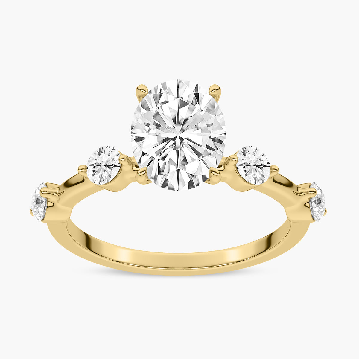 Side Accents Diamond Engagement Ring