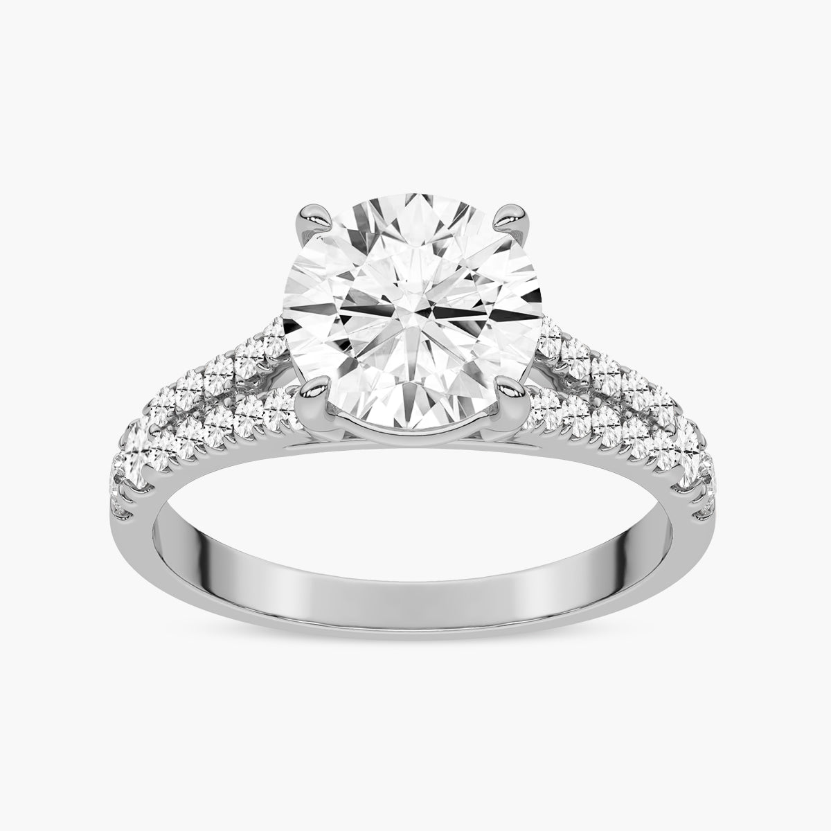 Divided Shank Diamond Engagement Ring