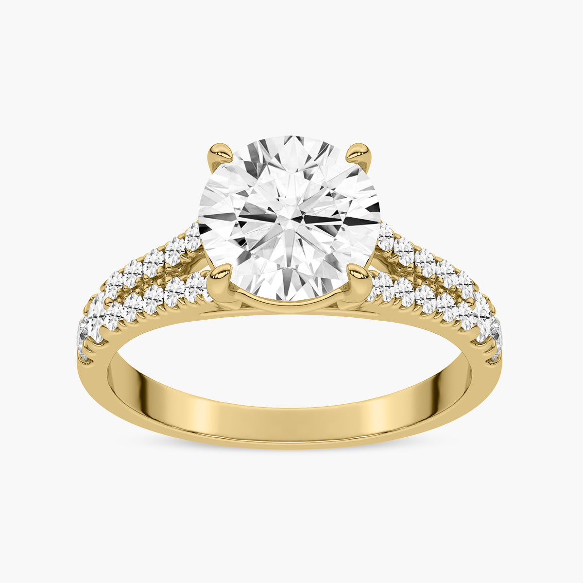 Divided Shank Diamond Engagement Ring