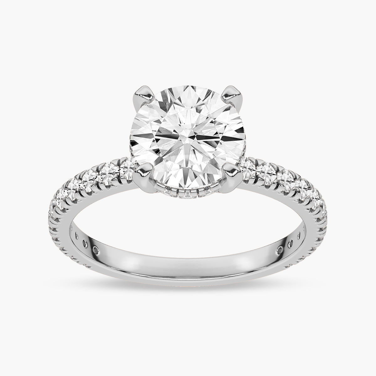 Scalloped Pave Diamond Engagement Ring