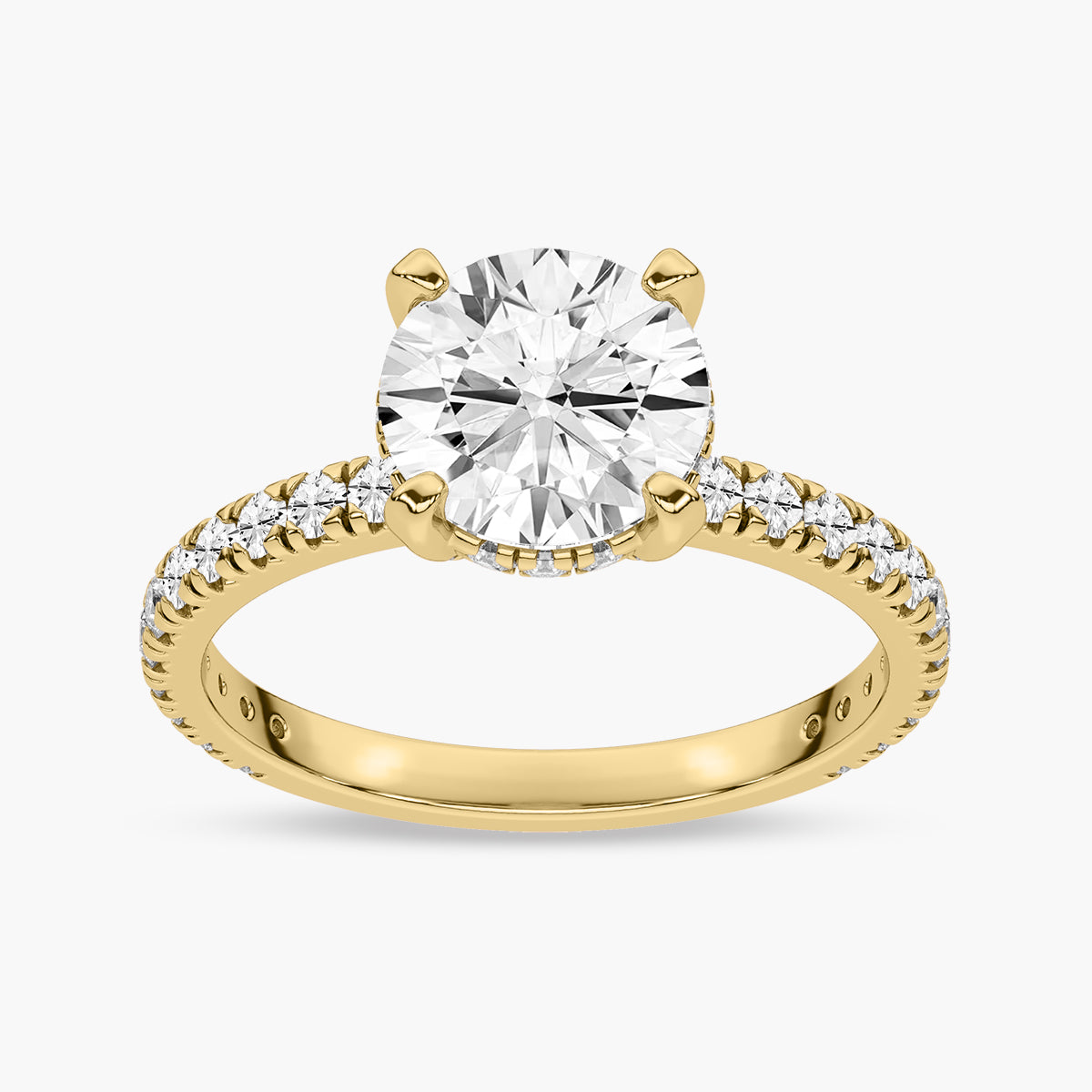 Scalloped Pave Diamond Engagement Ring