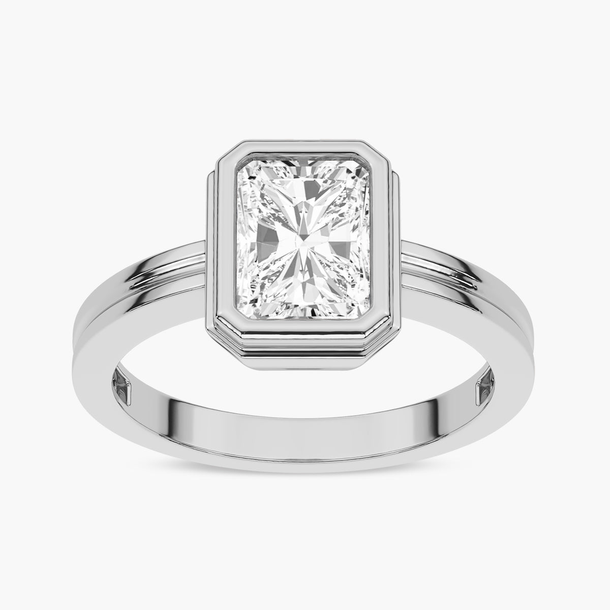 Milgrain and Bezel Set Diamond Engagement Ring