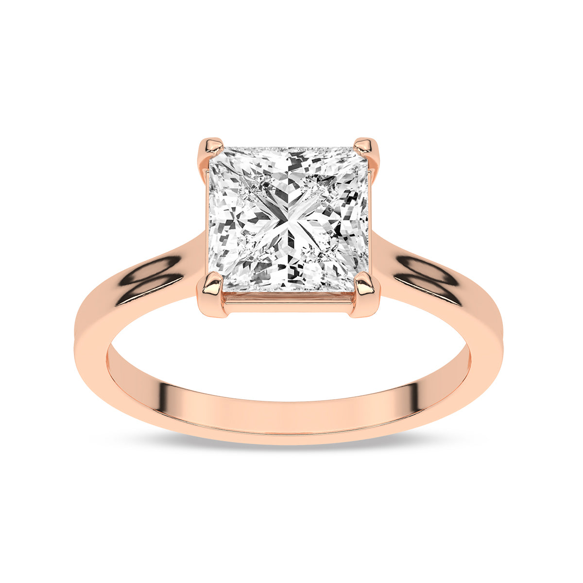 Diamond Engagement Ring with Baguette Diamond Surround