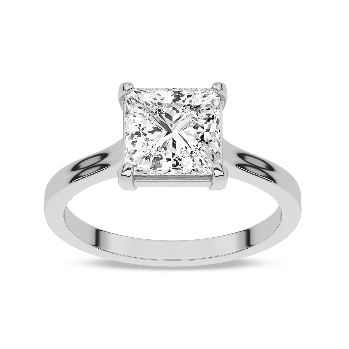 Diamond Engagement Ring with Baguette Diamond Surround