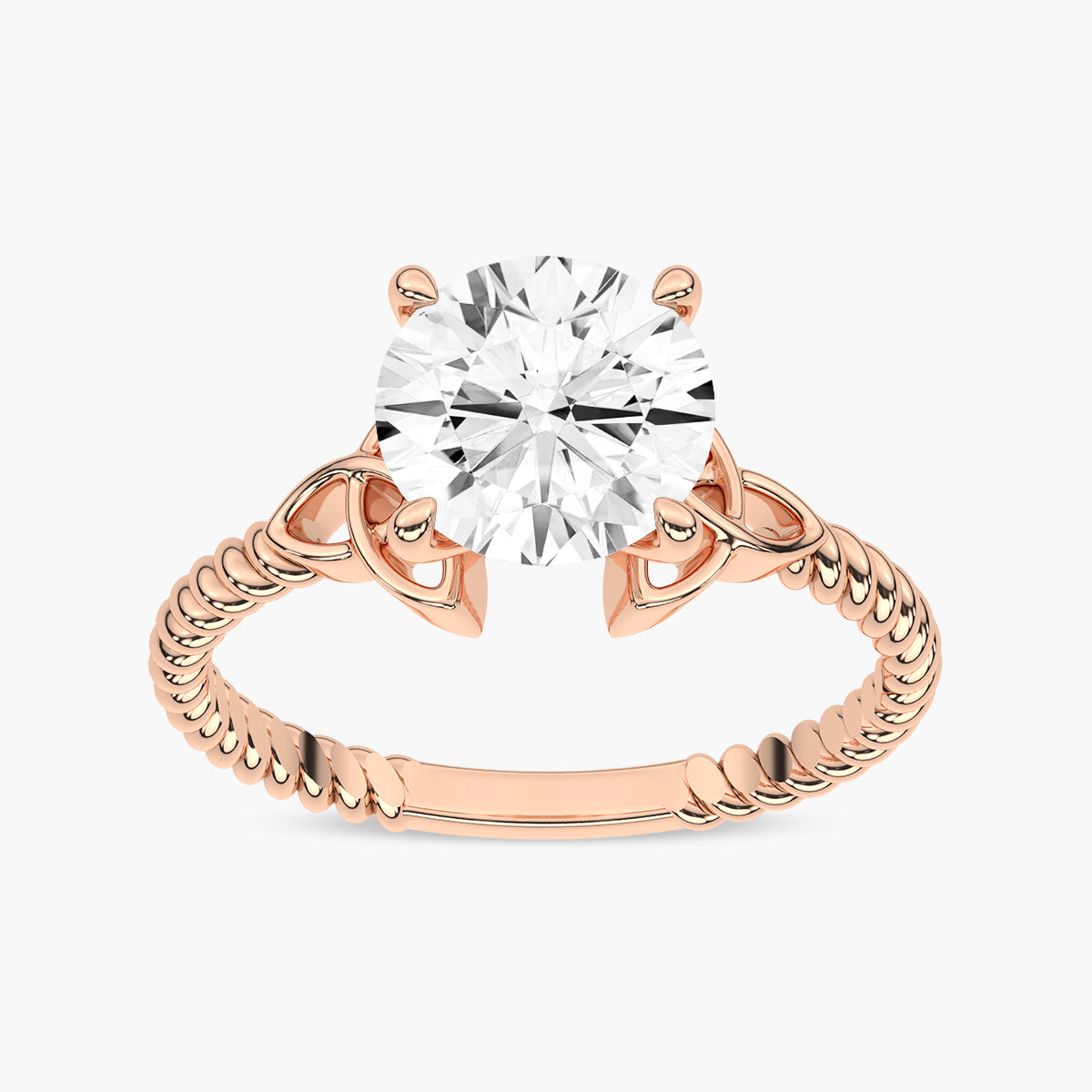 Enchanting Knotwork Twist Solitaire Engagement Ring