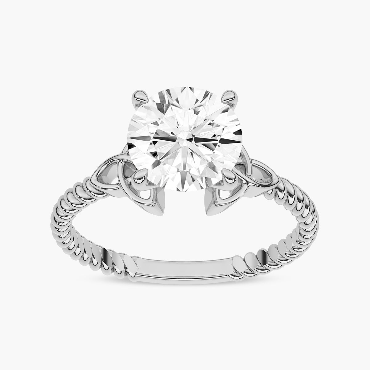Enchanting Knotwork Twist Solitaire Engagement Ring