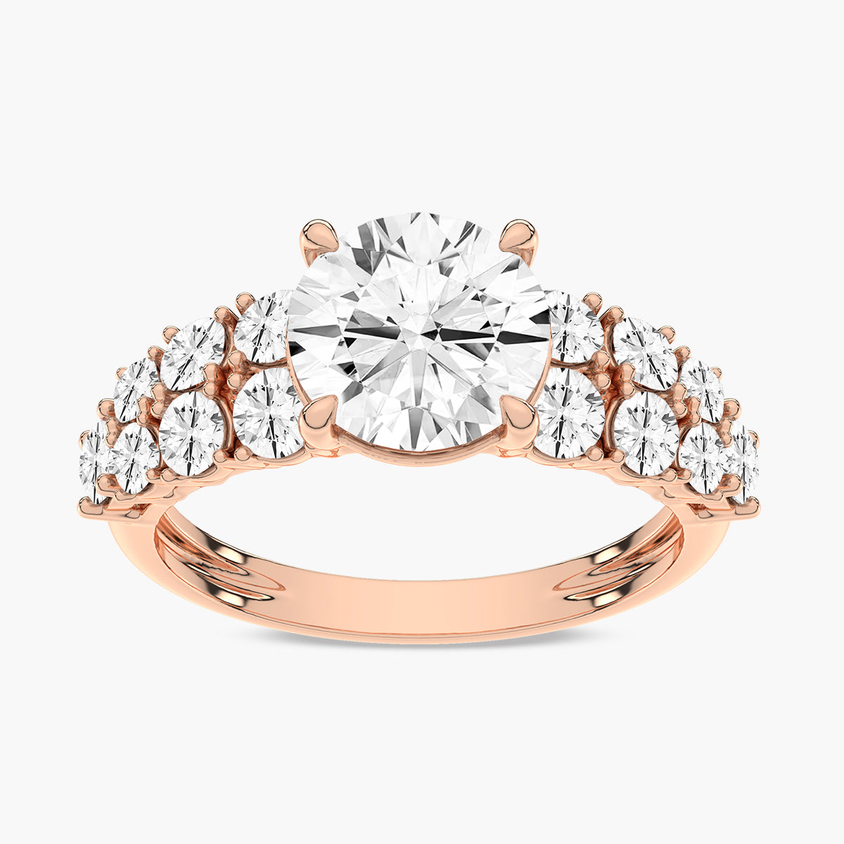 Side Accent Diamond Engagement Ring