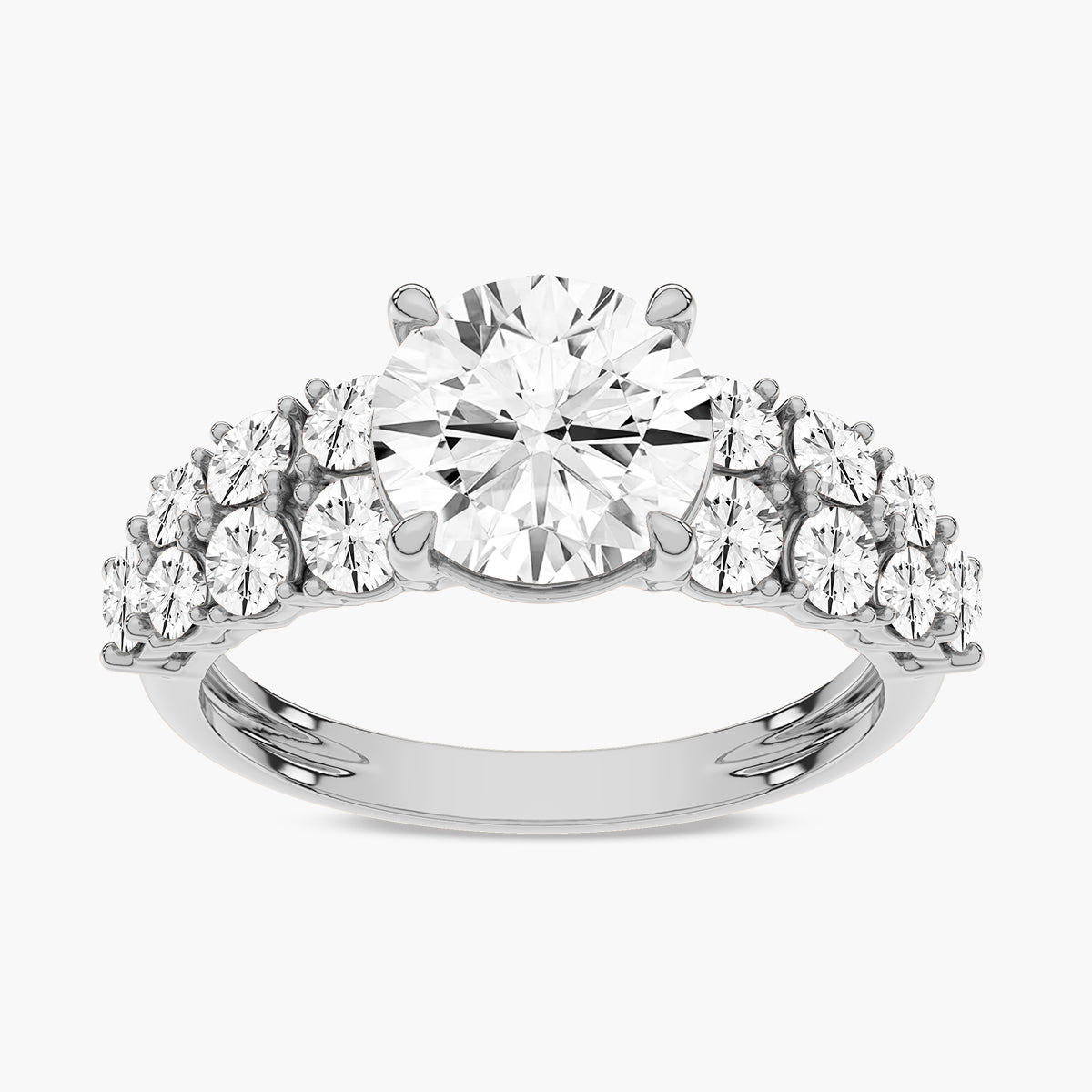 Side Accent Diamond Engagement Ring