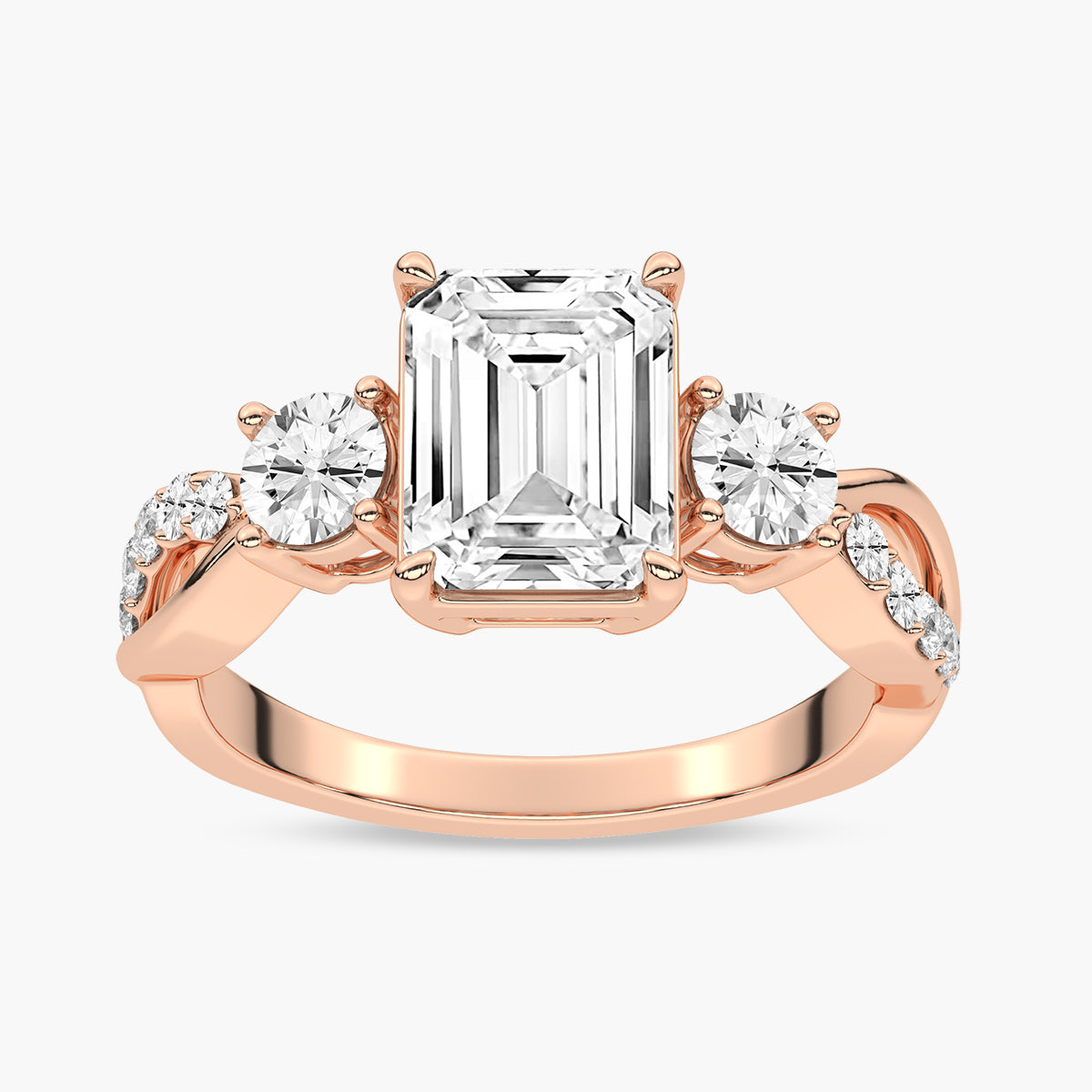 Diamond Swirl Engagement Ring