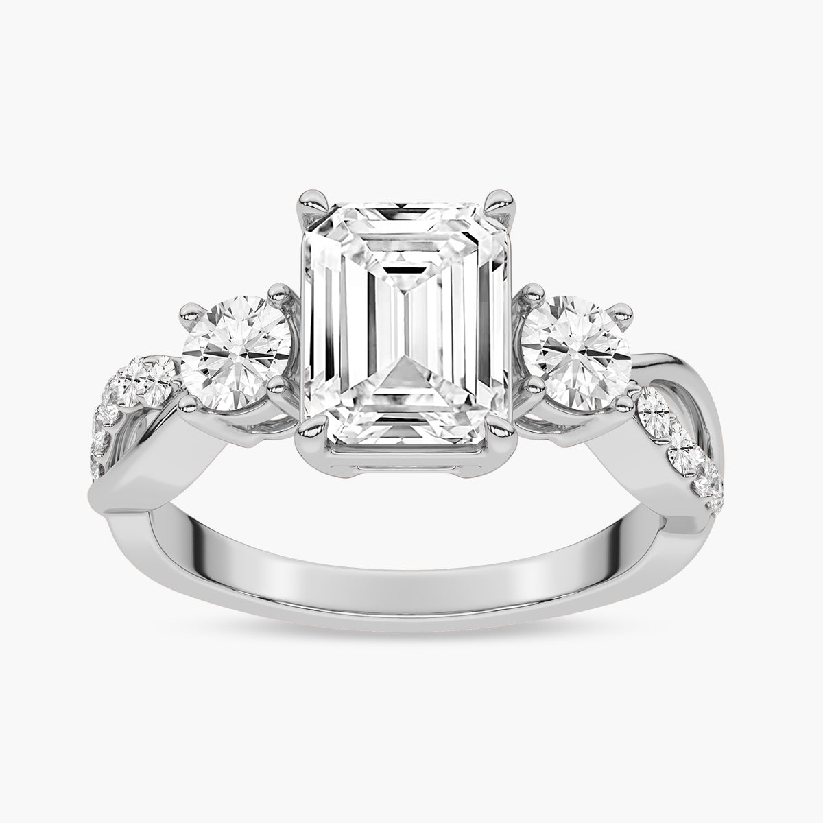 Diamond Swirl Engagement Ring