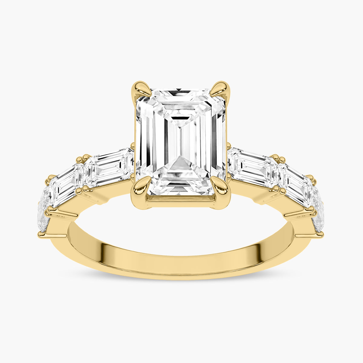 Diamond Side Stone Solitaire Engagement Ring