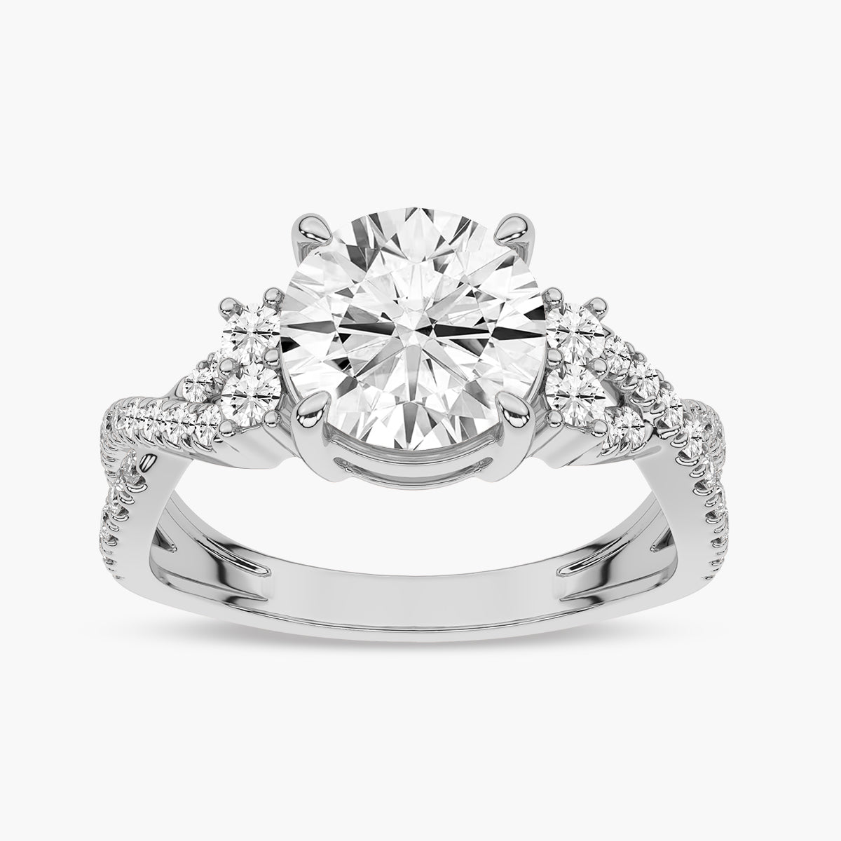 Twist Shank Diamond Engagement Ring