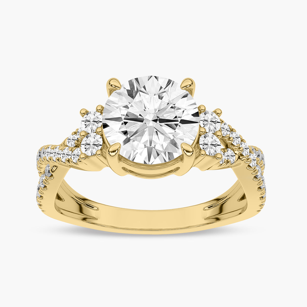 Twist Shank Diamond Engagement Ring