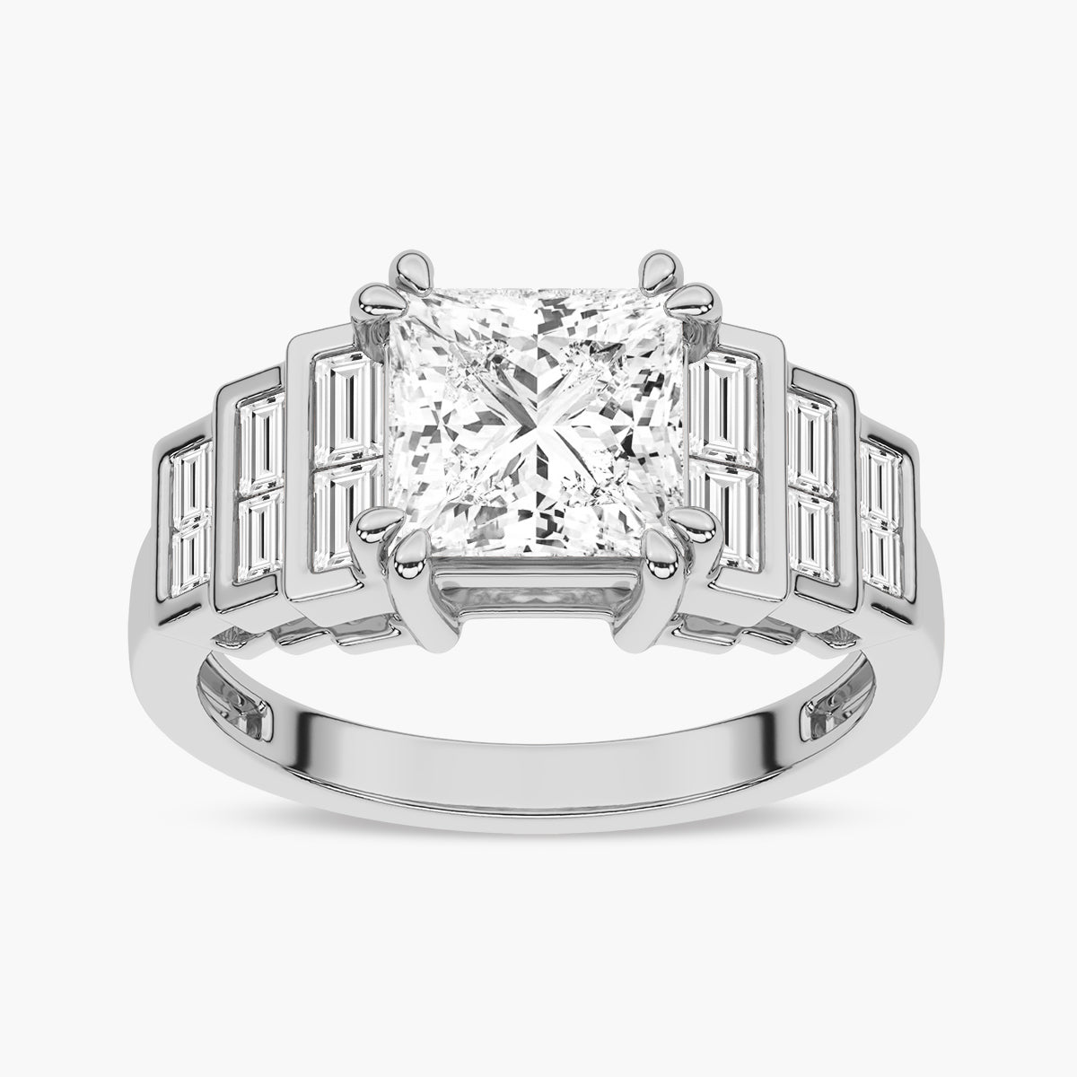 Diamond Double Prong Engagement Ring