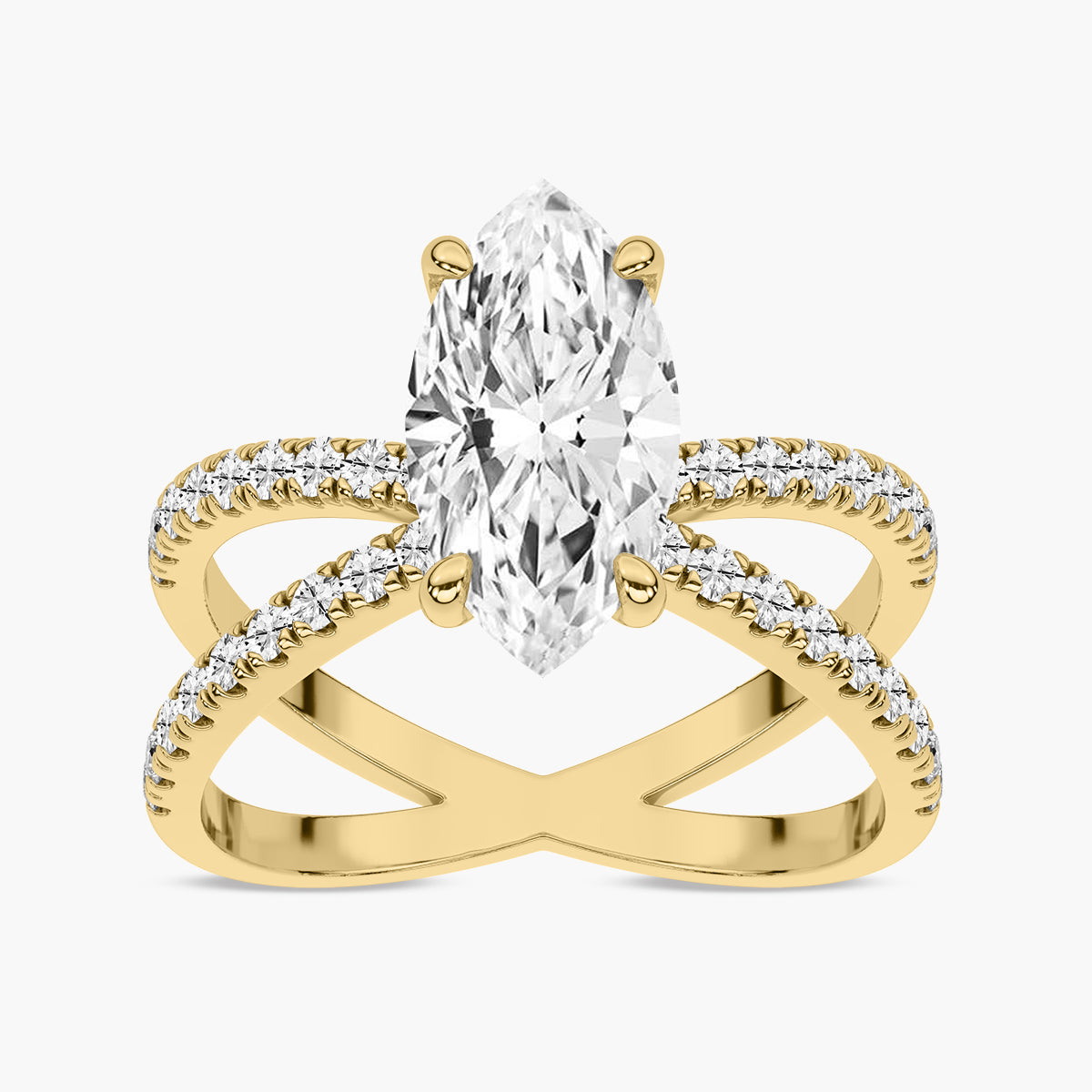 The Diamond Engagement Ring with Crossover Shank
