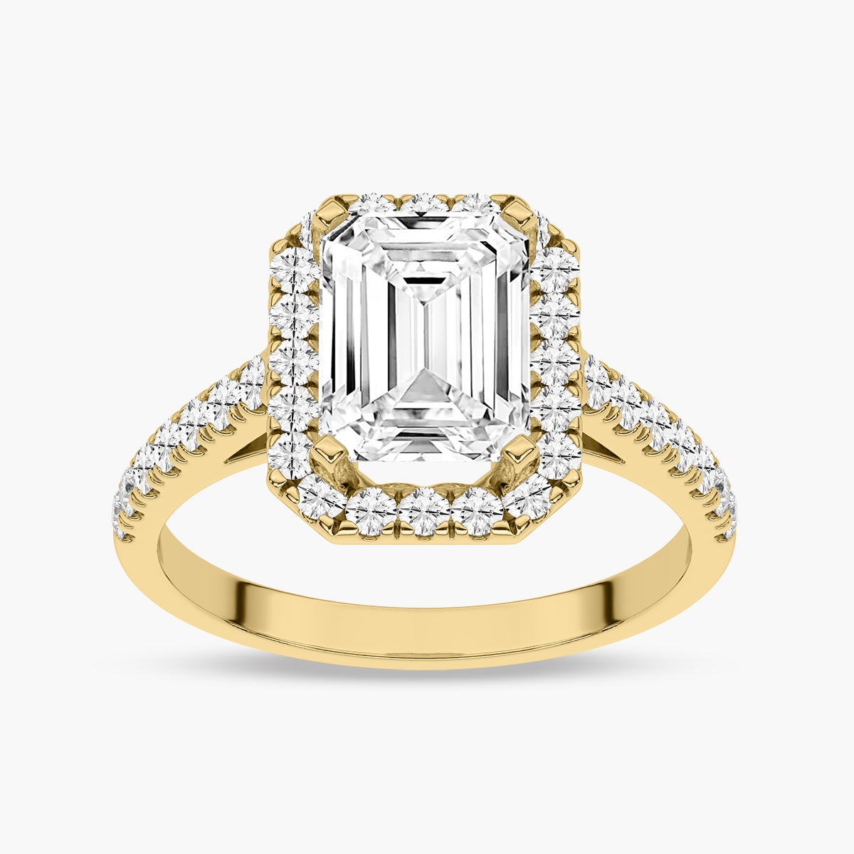 Surrounded Center Diamond Engagement Ring