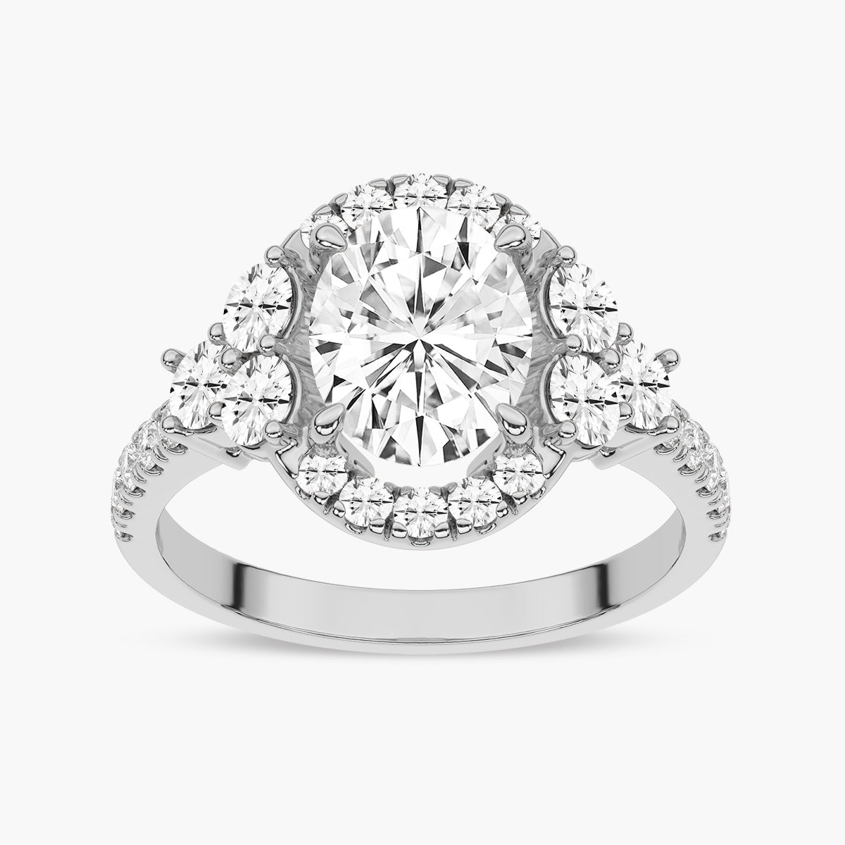 Side Accent Diamond Engagement Ring