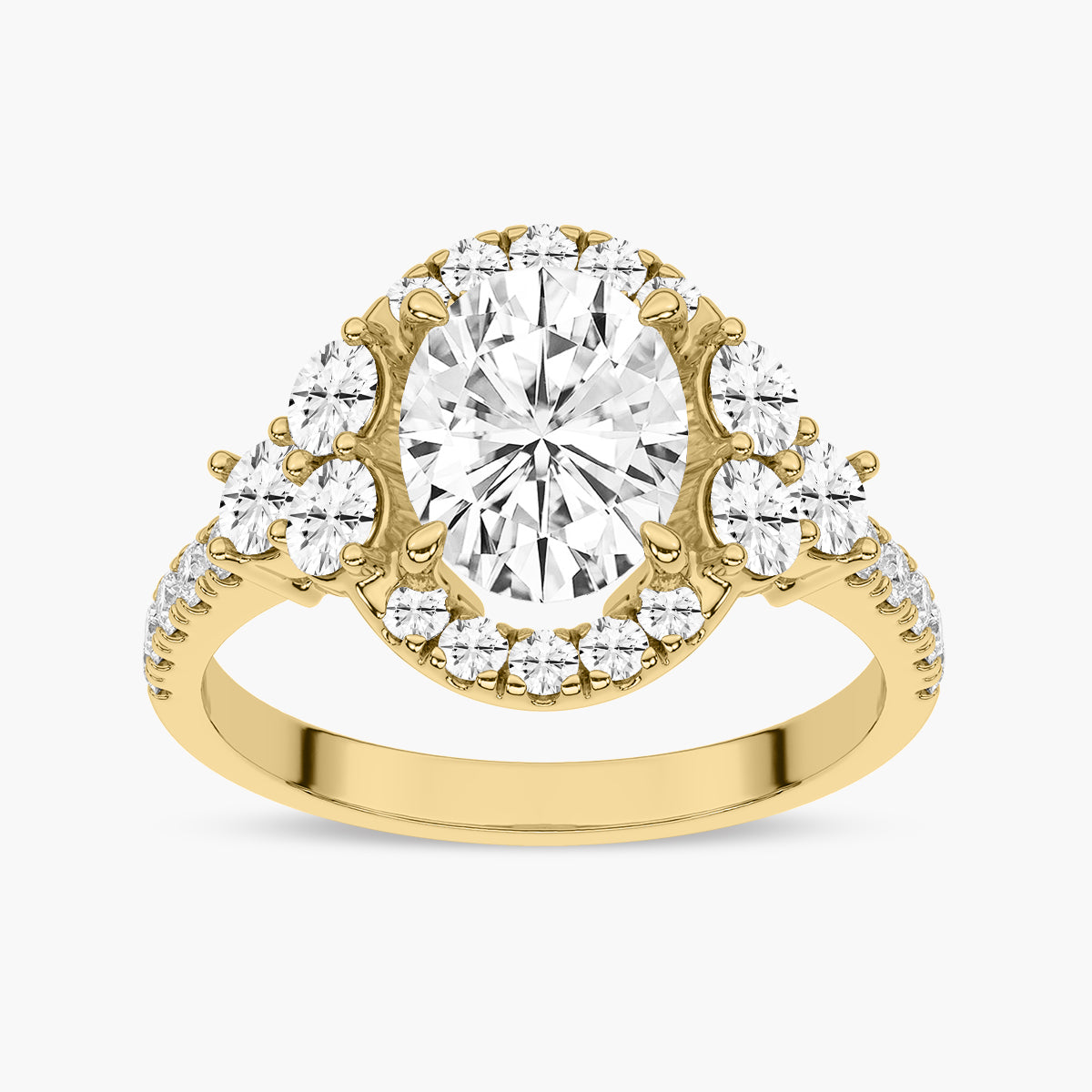 Side Accent Diamond Engagement Ring