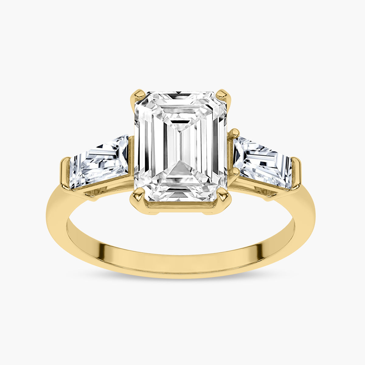 Diamond Engagement Ring with Tapered Baguette Side Accents
