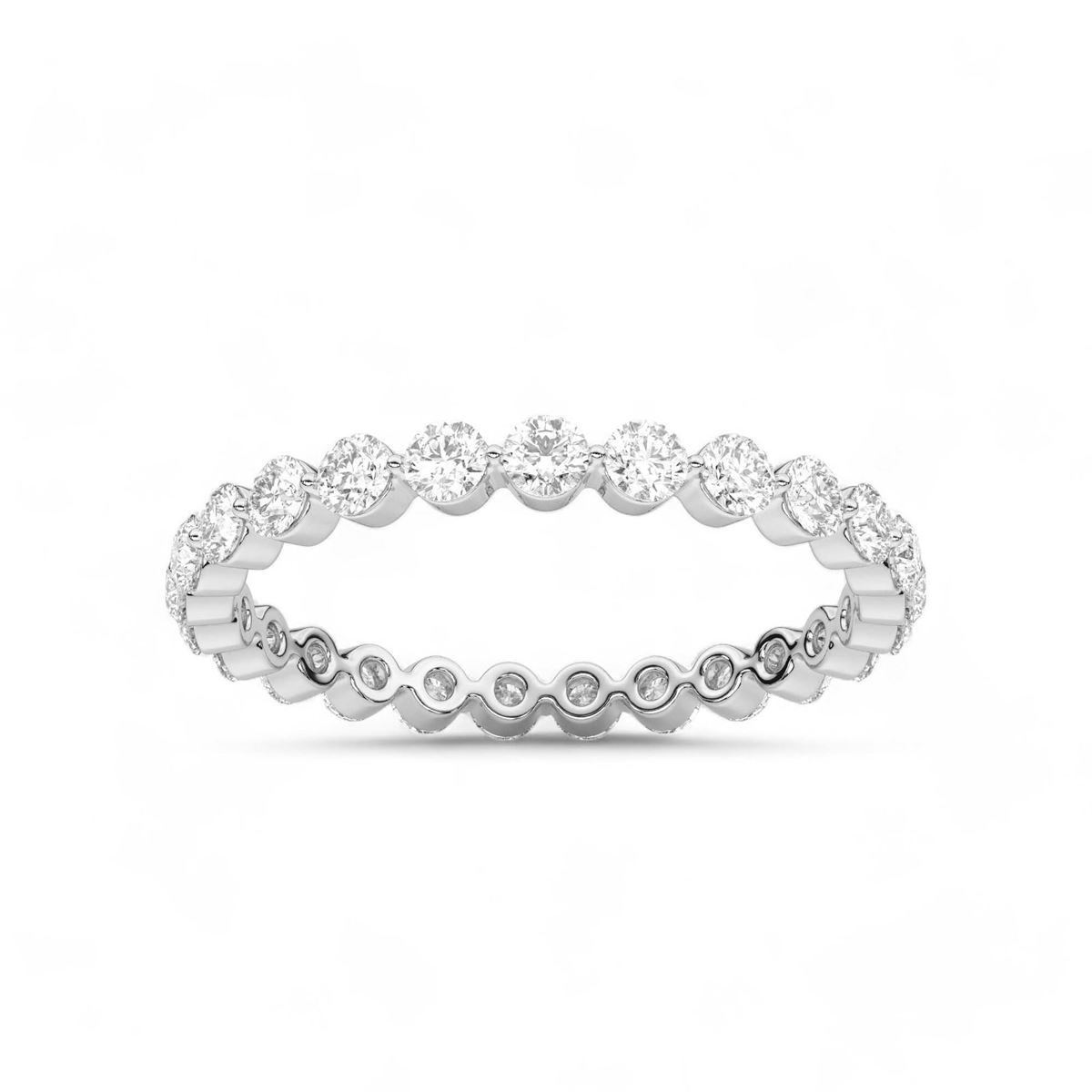 Single Prong Round Cut Eternity Band