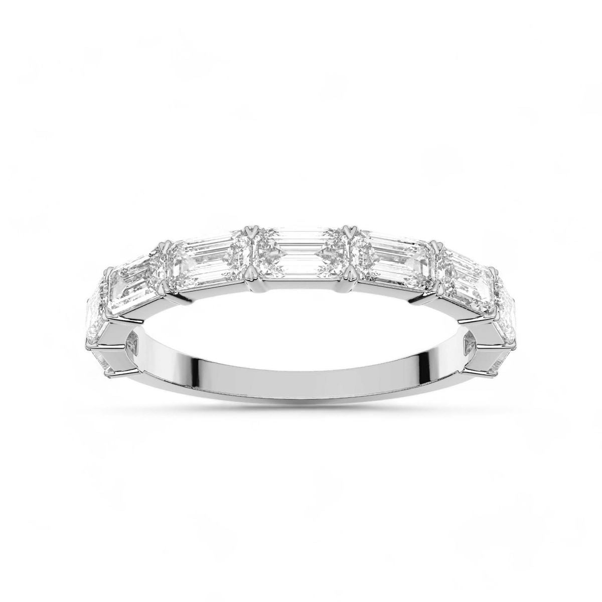 Horizontal Lay Emerald Cut Band