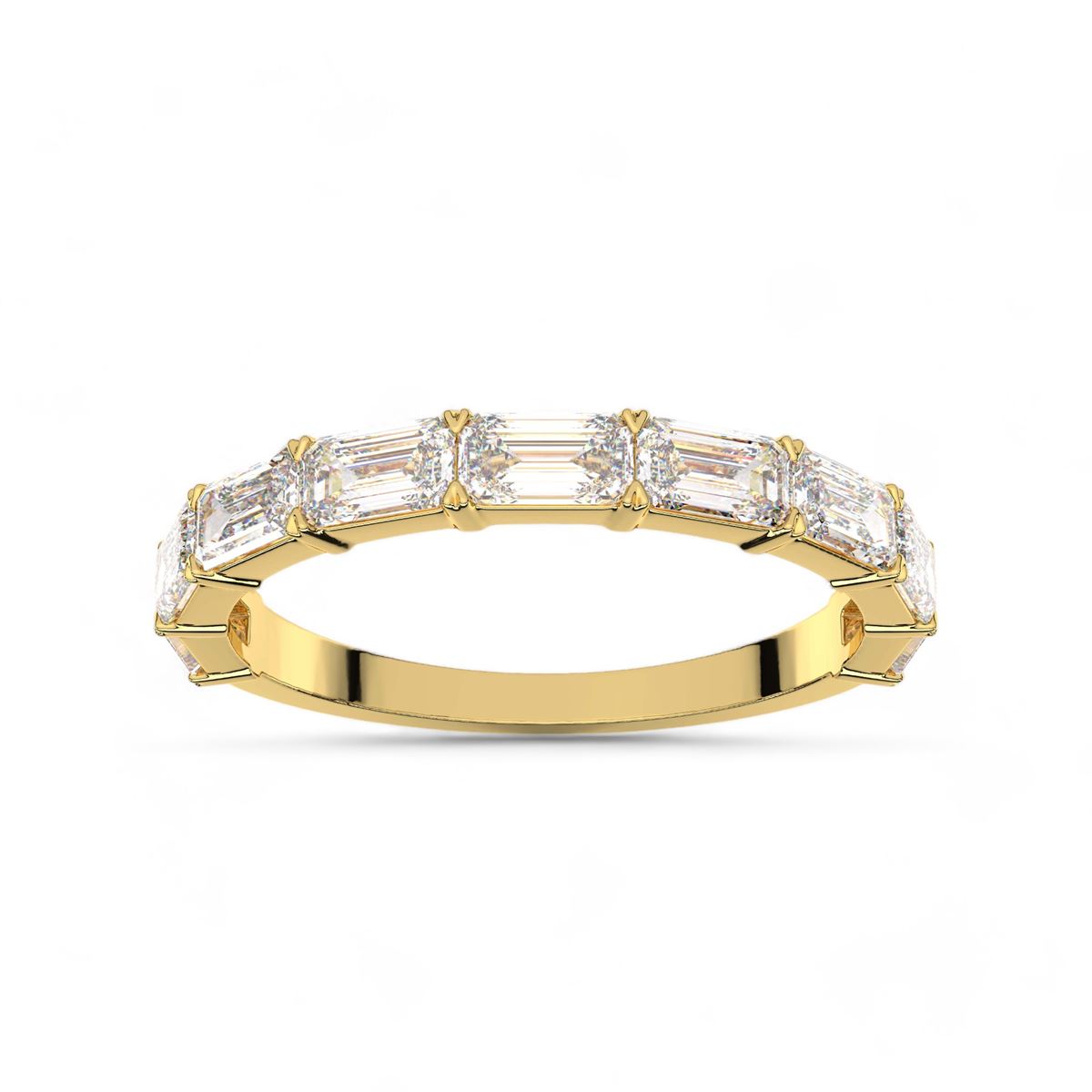 Horizontal Lay Emerald Cut Band