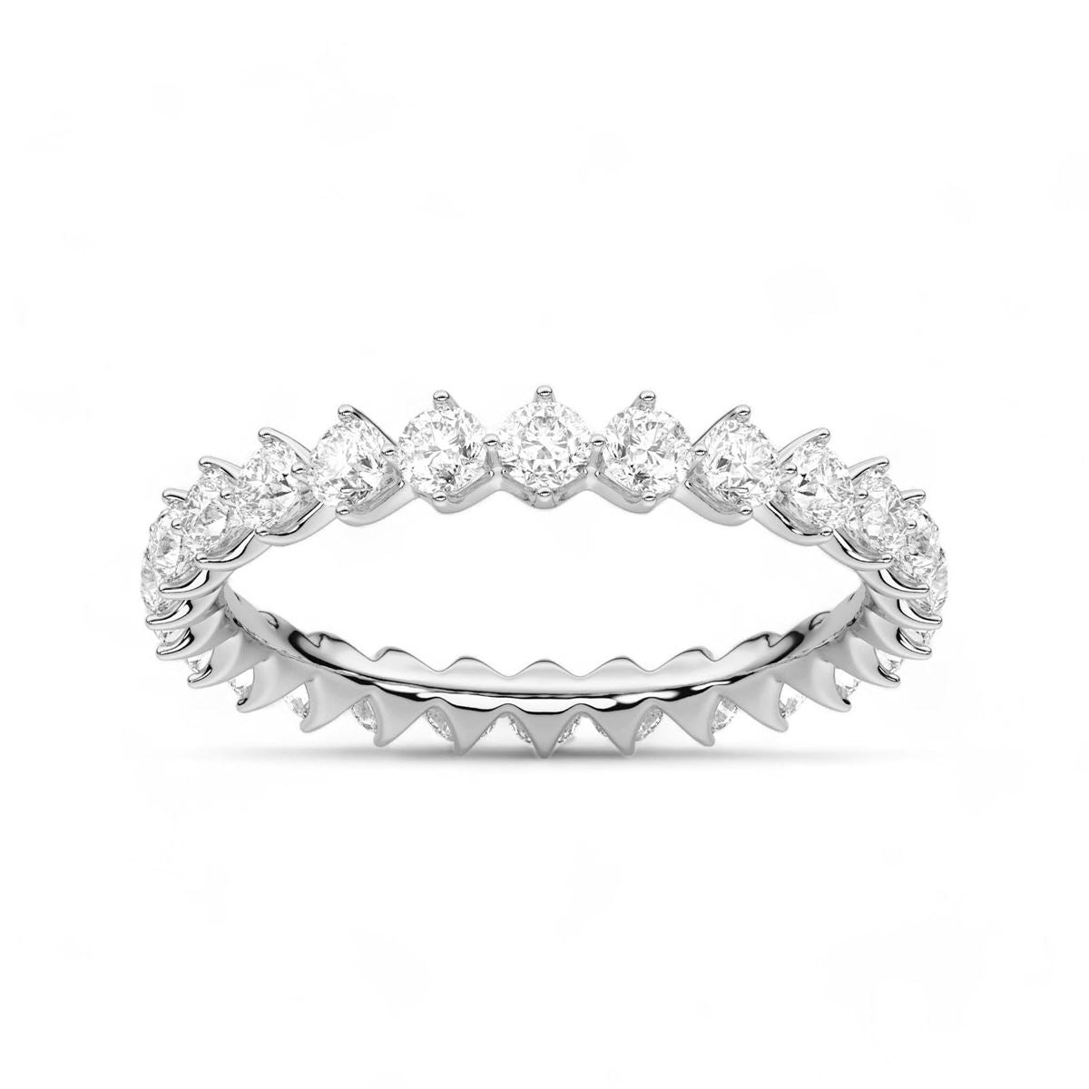 Shared Prong Round Cut Diamond Band