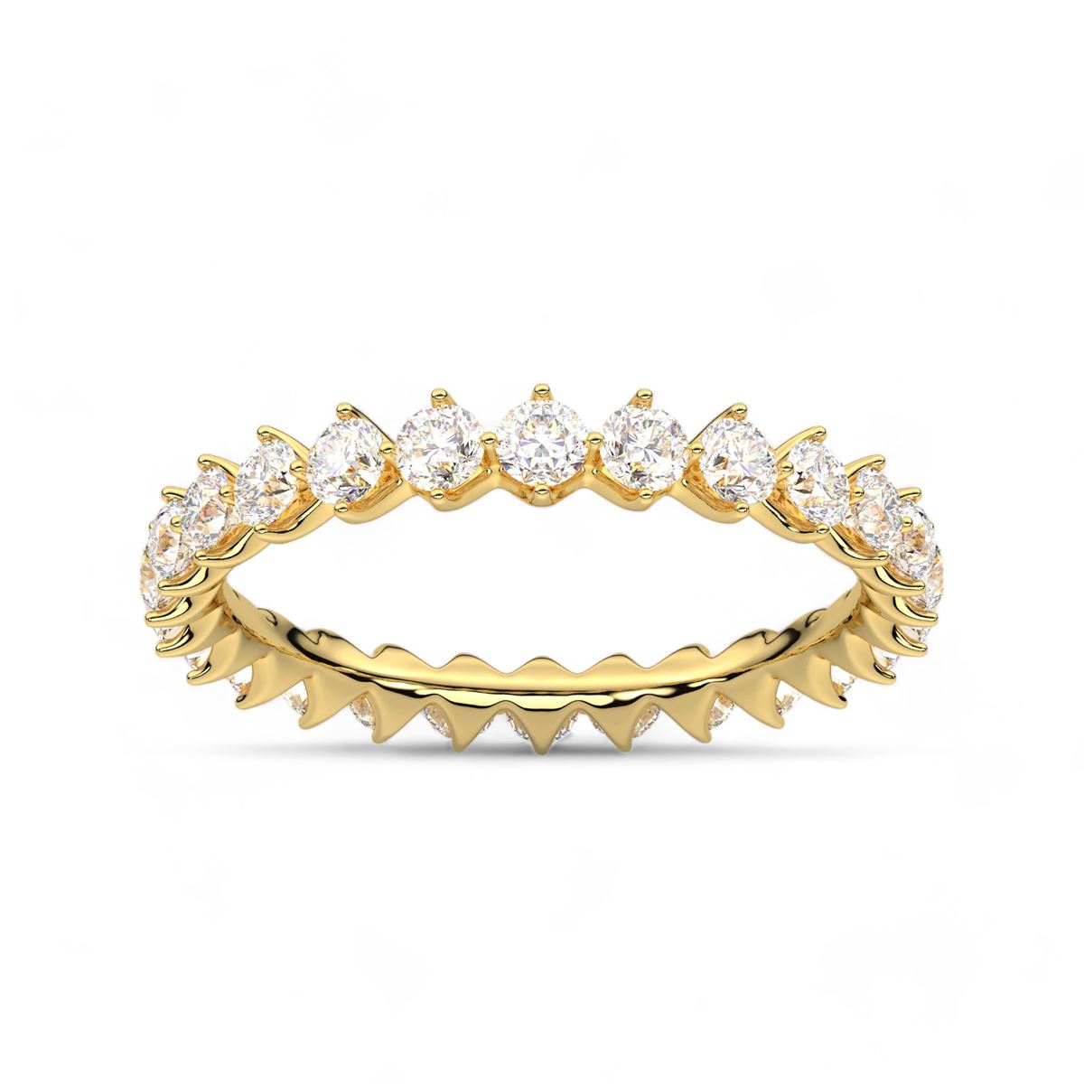 Four Prong Round Cut Diamond Band