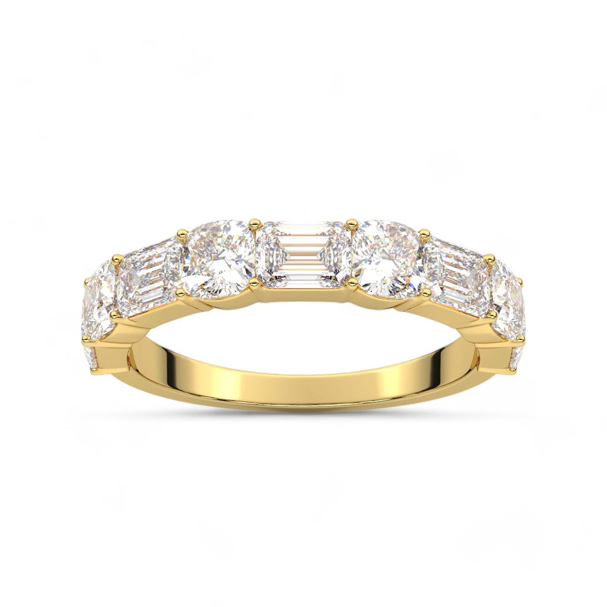 Round and Emerald Cut Band