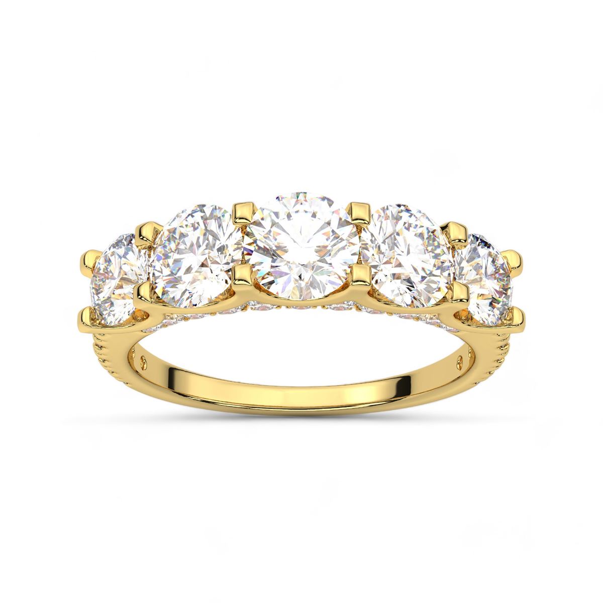 Five Stone Round Cut Ring