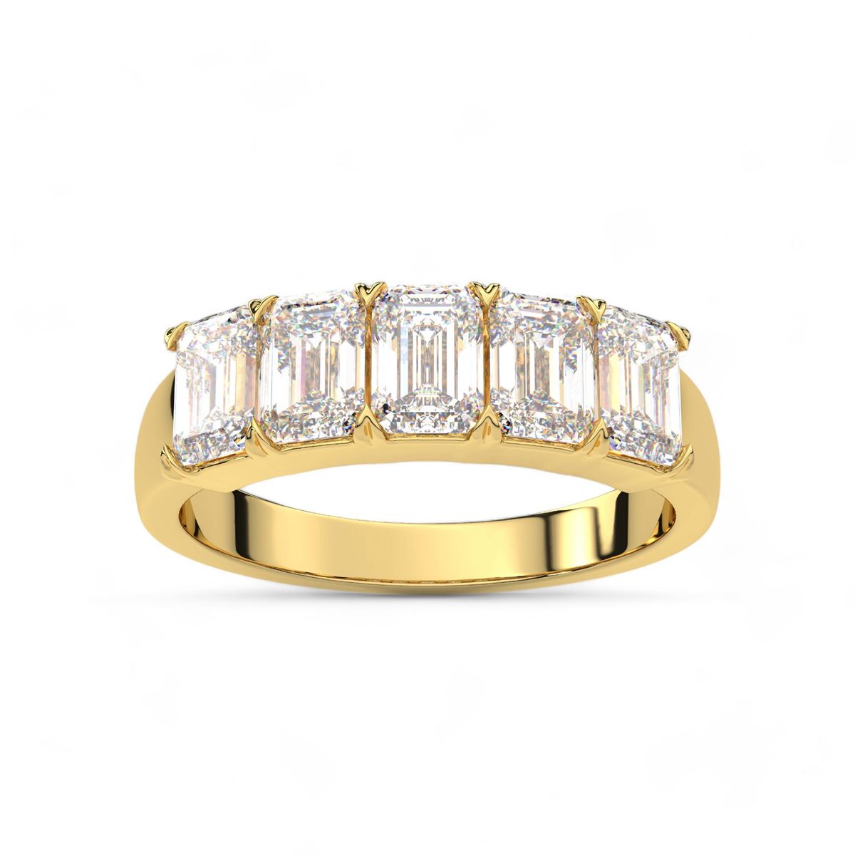 Five Stone Emerald Cut Ring