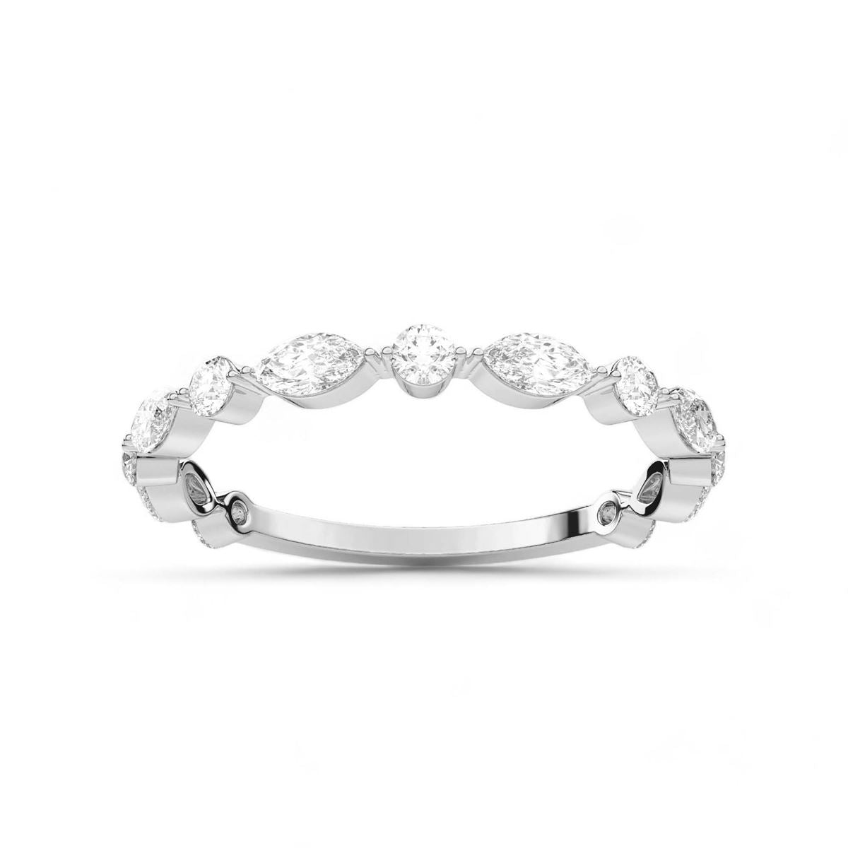 Marquise and Round-Cut Diamond Band