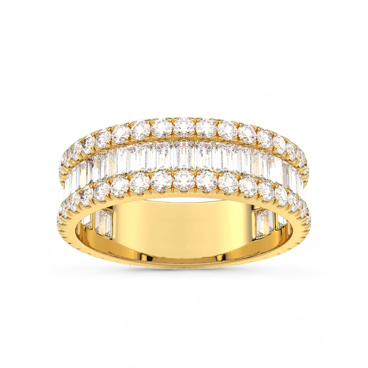 Baguette and Round Cut Diamond Eternity Band