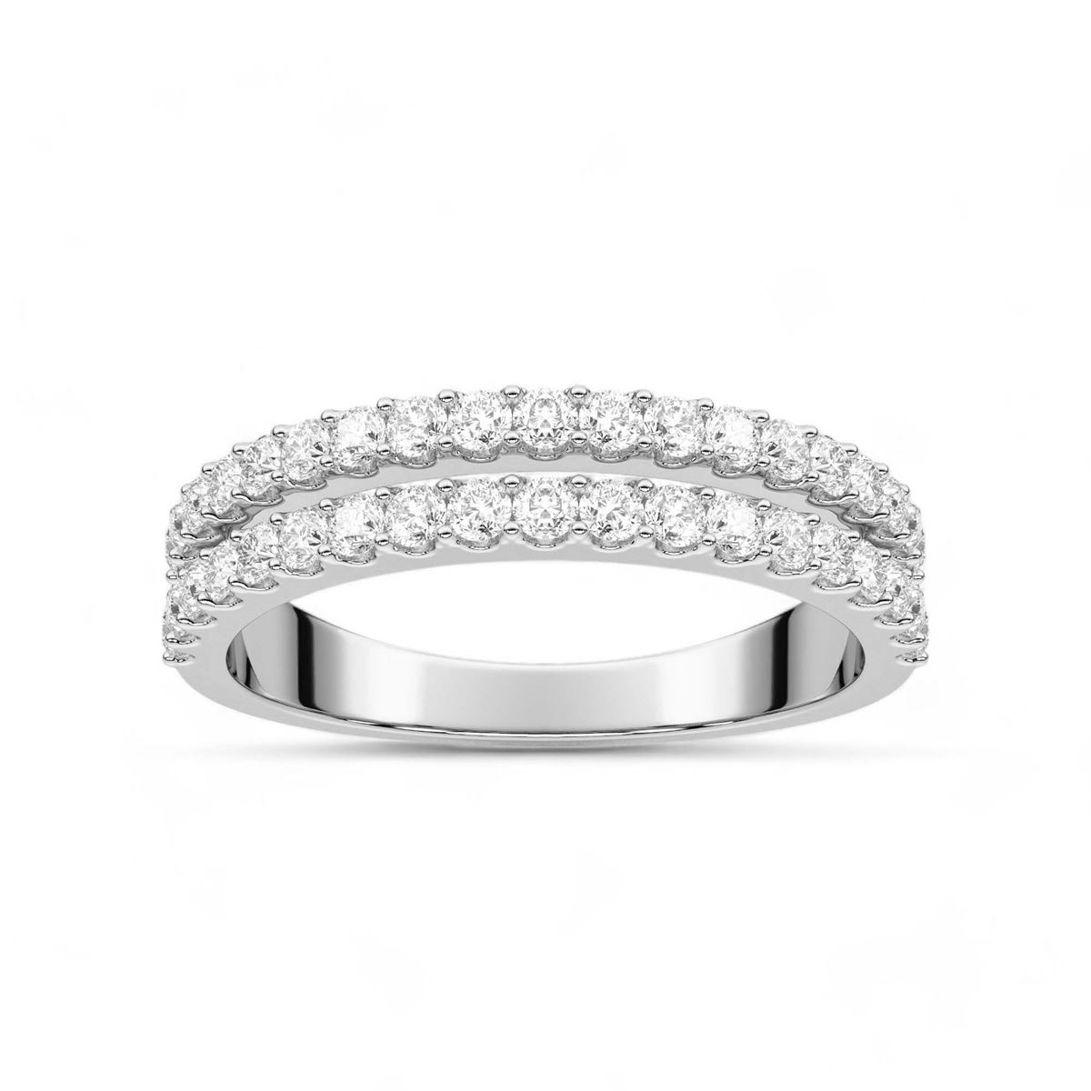 Dual Row Round Cut Diamond Band