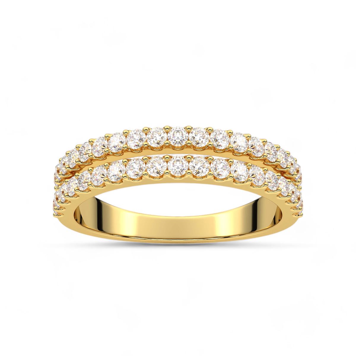 Dual Row Round Cut Diamond Band