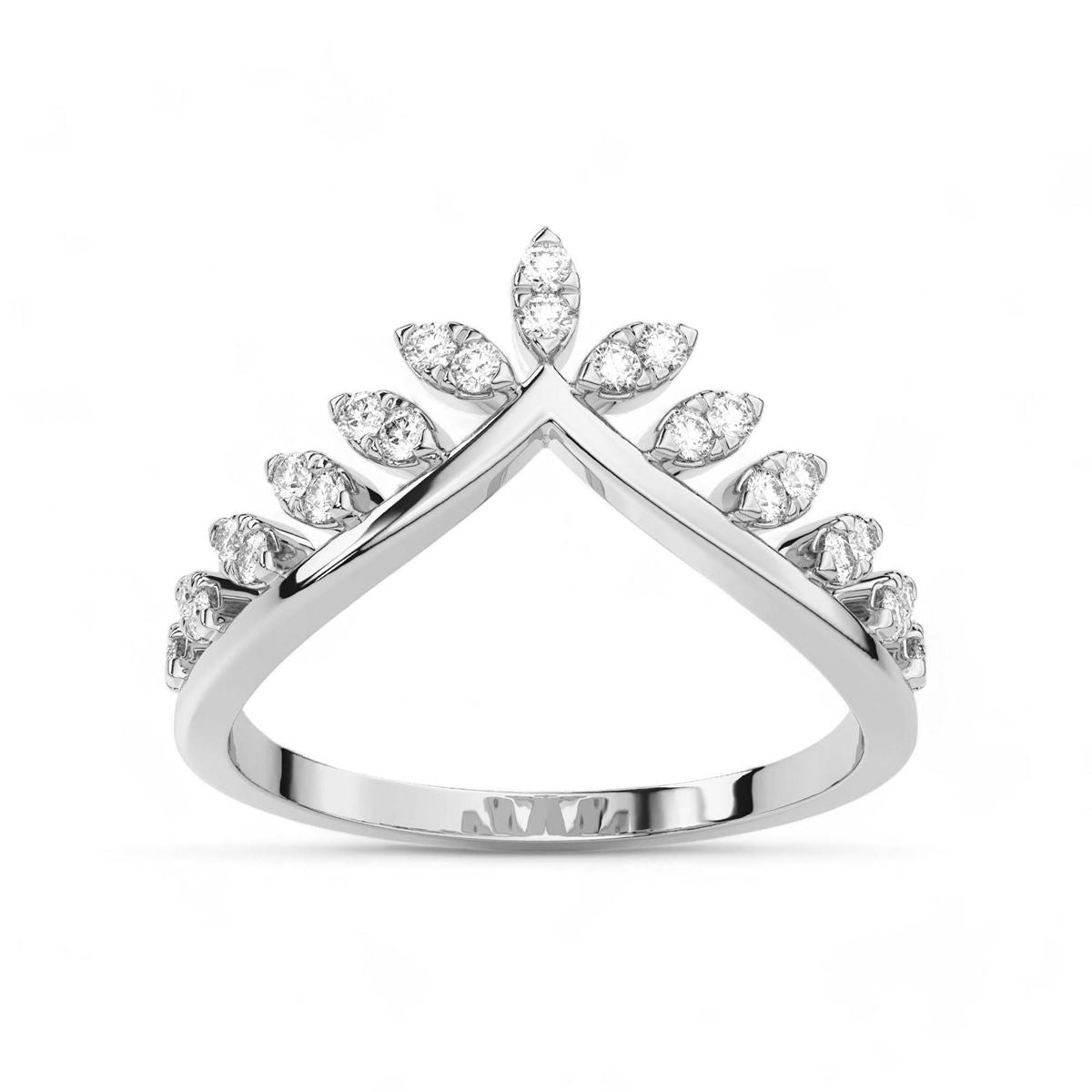 Floral Chevron Diamond Ring