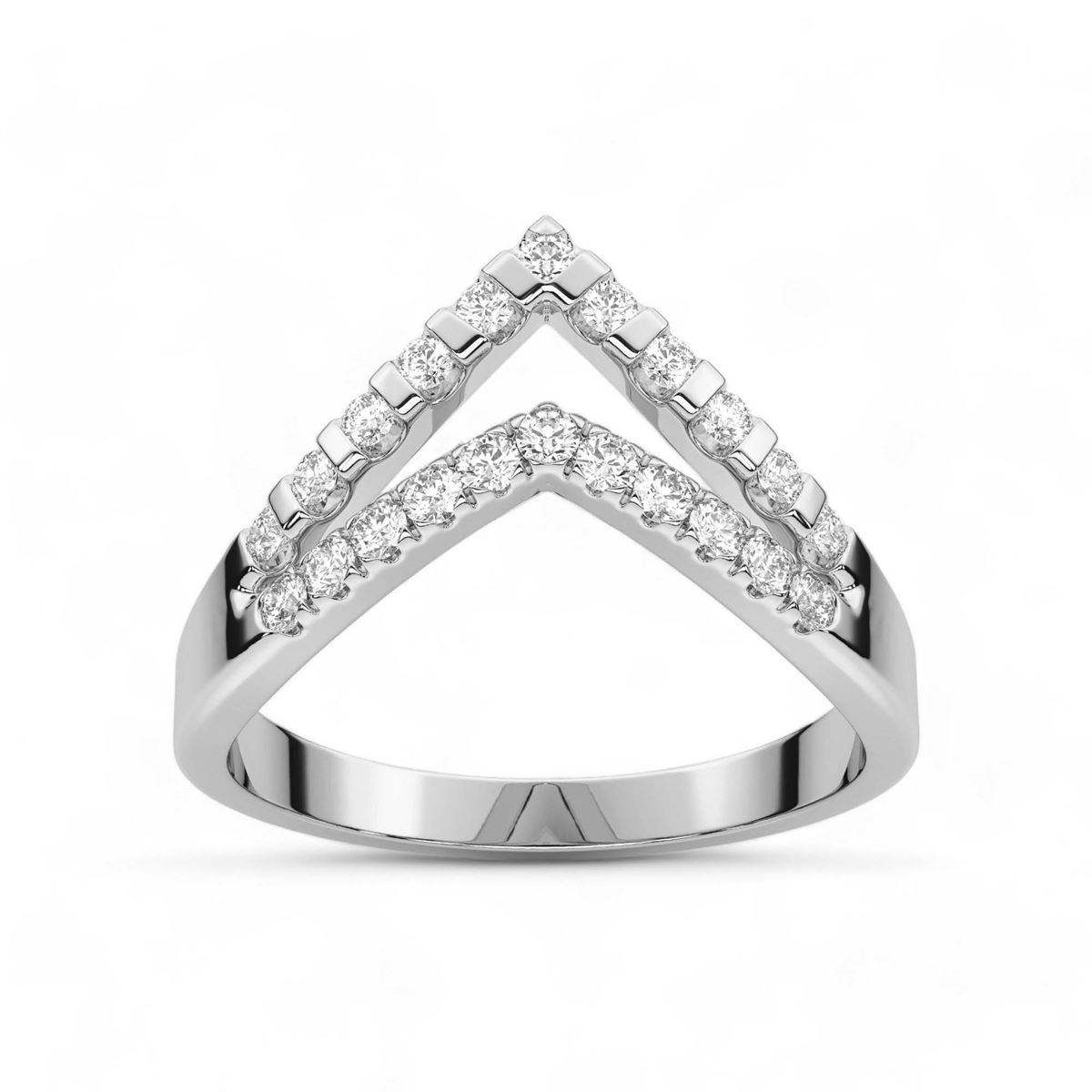 Double Chevron Diamond Ring