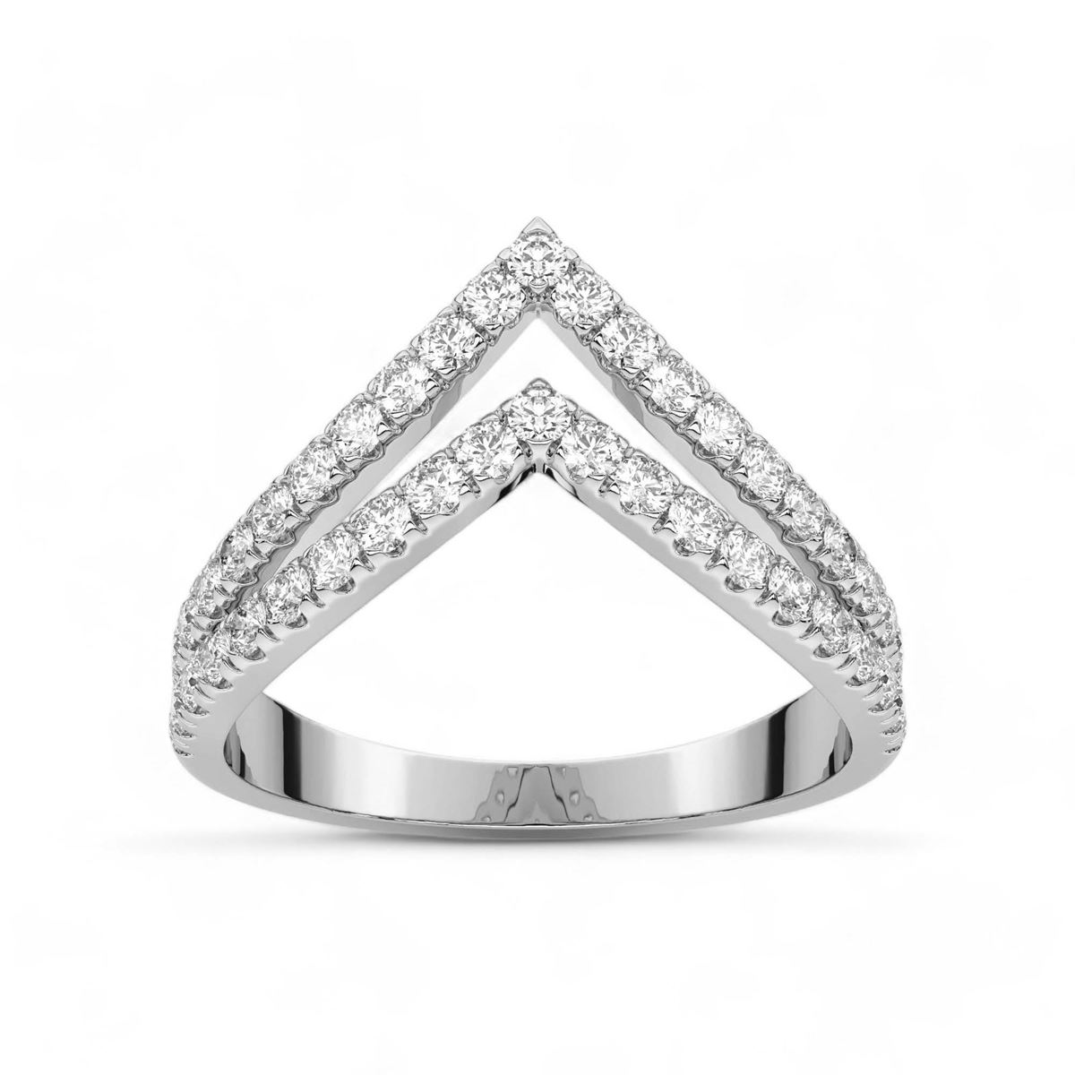 Dual Layer Chevron Diamond Ring