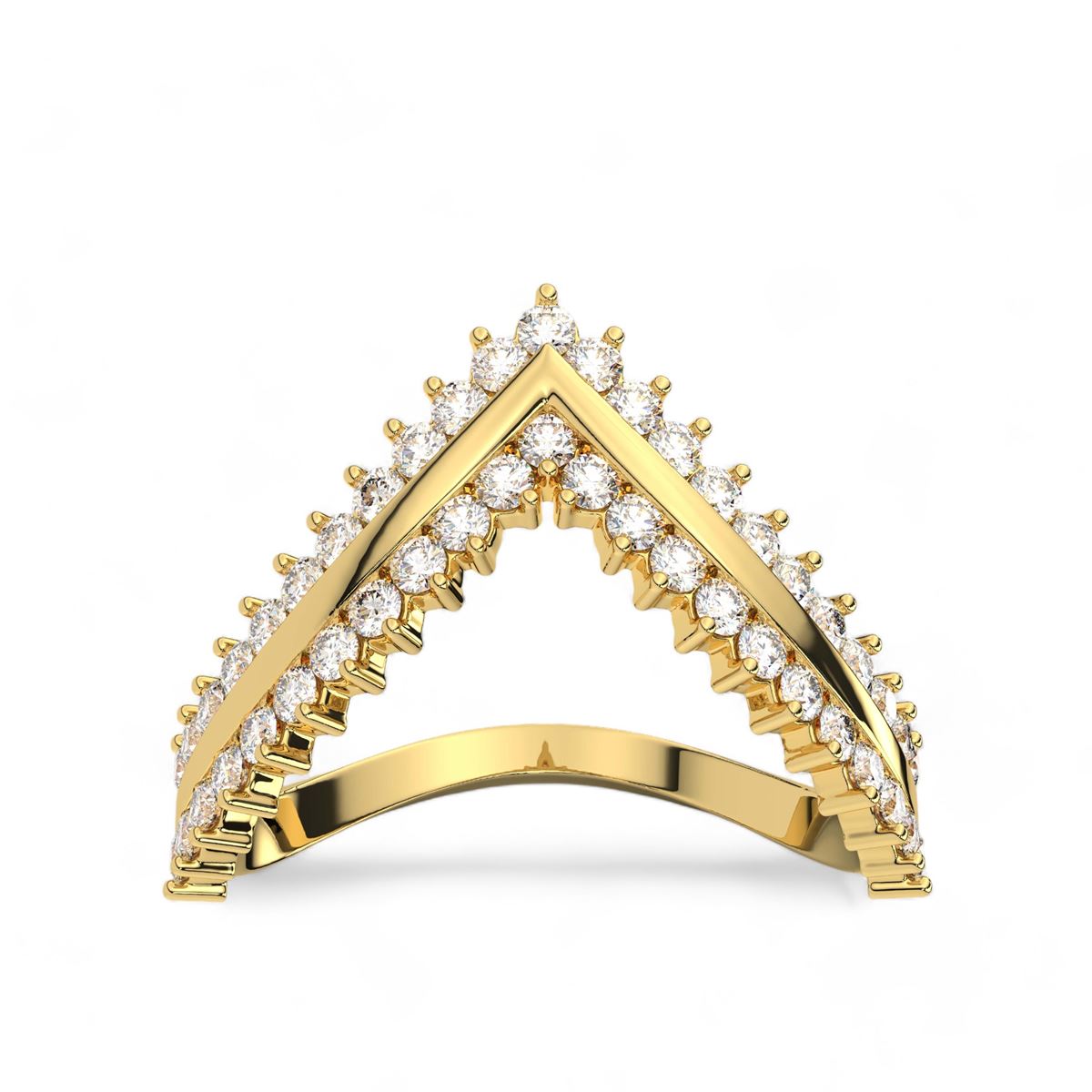 Triple Row Chevron Ring
