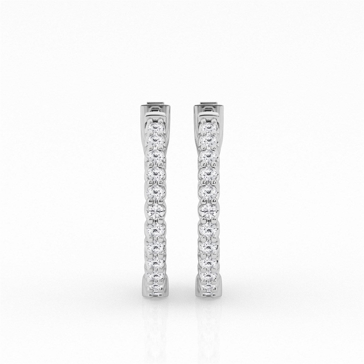 Round Lab Grown Diamond Inside Out Hoop Earrings