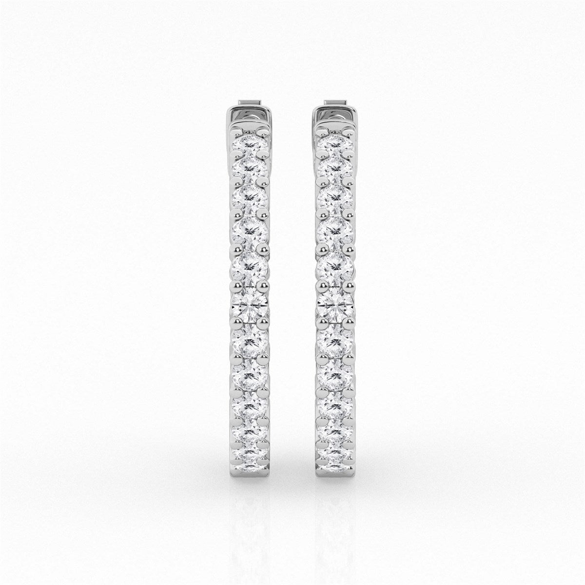 Round Lab Grown Diamond Inside Out Hoop Earrings